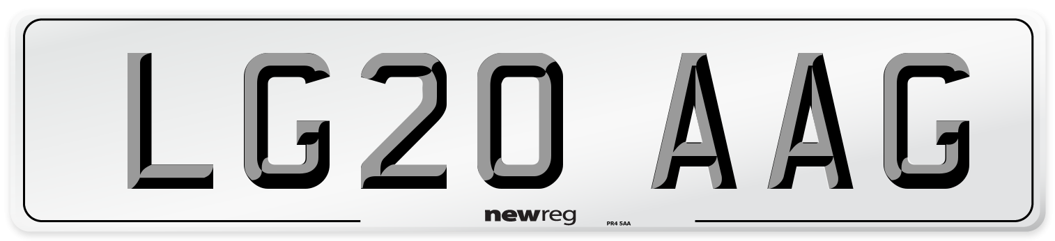 LG20 AAG Number Plate from New Reg